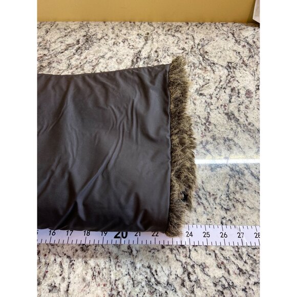 FU DA Faux Fur Vest Women’s M  Brown  Reversible Shaggy Sleeveless Jacket Boho - Picture 8 of 10